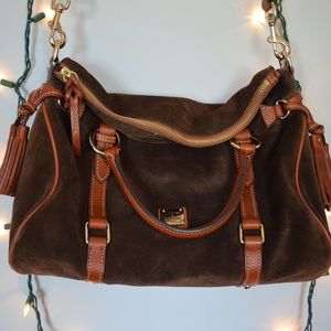 Dooney & Bourke Suede and Leather Army Green Purse